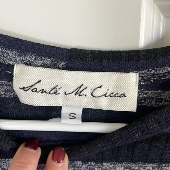 Sante M. Cicca Blue, black and white Striped Dress Size Small - Picture 4 of 7